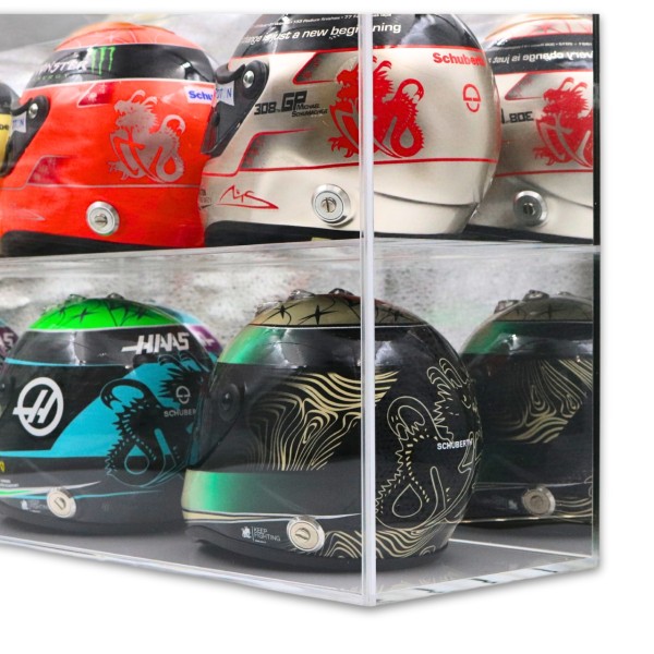 Display case for 1/2 scale helmets or 1/18 scale model cars mirrored