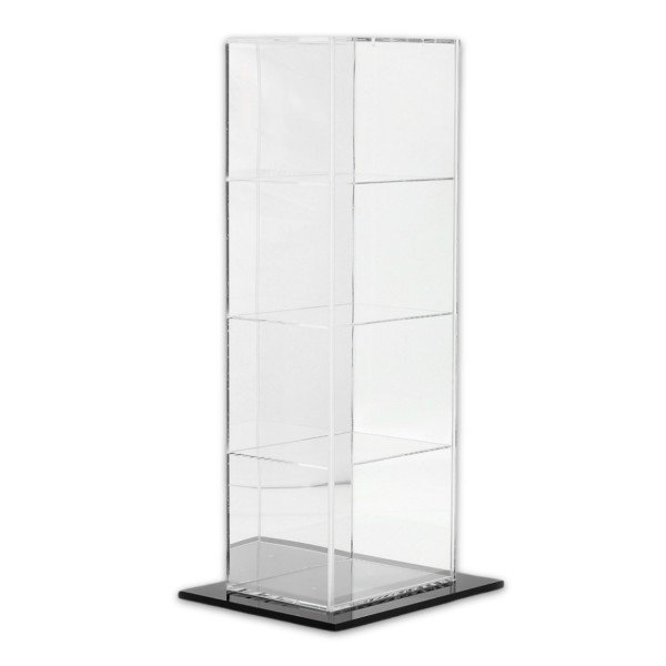 Floor-standing display case for 4 helmets in 1/2 scale mirrored